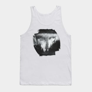 Wolf Over Landscape Double Exposure Tank Top